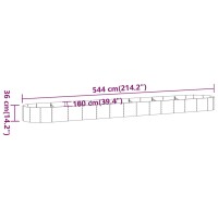 vidaXL Hochbeet Pulverbeschichteter Stahl 544x100x36 cm Silbern