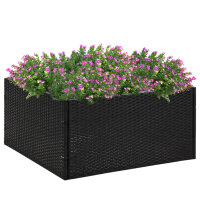 vidaXL Pflanzk&uuml;bel Schwarz 80x80x40 cm Poly Rattan