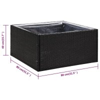 vidaXL Pflanzk&uuml;bel Schwarz 80x80x40 cm Poly Rattan