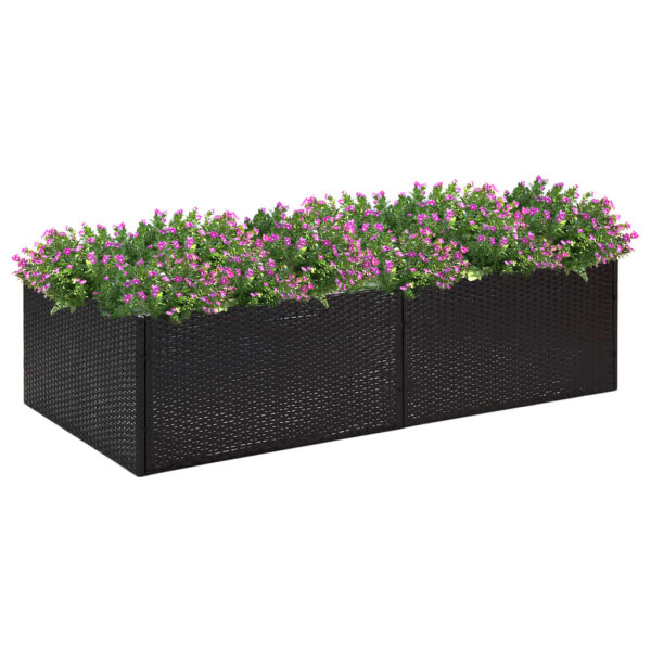 vidaXL Pflanzk&uuml;bel Schwarz 157x80x40 cm Poly Rattan