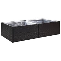 vidaXL Pflanzk&uuml;bel Schwarz 157x80x40 cm Poly Rattan