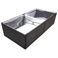 vidaXL Pflanzk&uuml;bel Schwarz 157x80x40 cm Poly Rattan