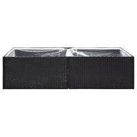 vidaXL Pflanzk&uuml;bel Schwarz 157x80x40 cm Poly Rattan