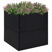 vidaXL Pflanzk&uuml;bel Schwarz 80x80x80 cm Poly Rattan