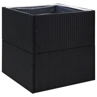 vidaXL Pflanzk&uuml;bel Schwarz 80x80x80 cm Poly Rattan