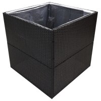 vidaXL Pflanzk&uuml;bel Schwarz 80x80x80 cm Poly Rattan