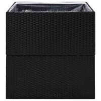 vidaXL Pflanzk&uuml;bel Schwarz 80x80x80 cm Poly Rattan