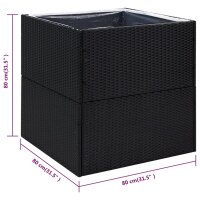 vidaXL Pflanzk&uuml;bel Schwarz 80x80x80 cm Poly Rattan