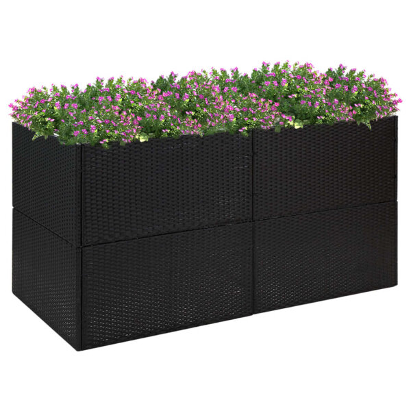 vidaXL Pflanzk&uuml;bel Schwarz 157x80x80 cm Poly Rattan