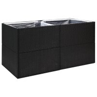 vidaXL Pflanzk&uuml;bel Schwarz 157x80x80 cm Poly Rattan