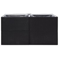 vidaXL Pflanzk&uuml;bel Schwarz 157x80x80 cm Poly Rattan