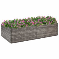 vidaXL Pflanzk&uuml;bel Grau 157x80x40 cm Poly Rattan