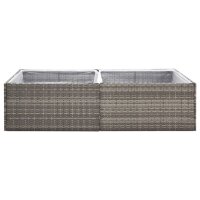 vidaXL Pflanzk&uuml;bel Grau 157x80x40 cm Poly Rattan