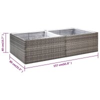 vidaXL Pflanzk&uuml;bel Grau 157x80x40 cm Poly Rattan