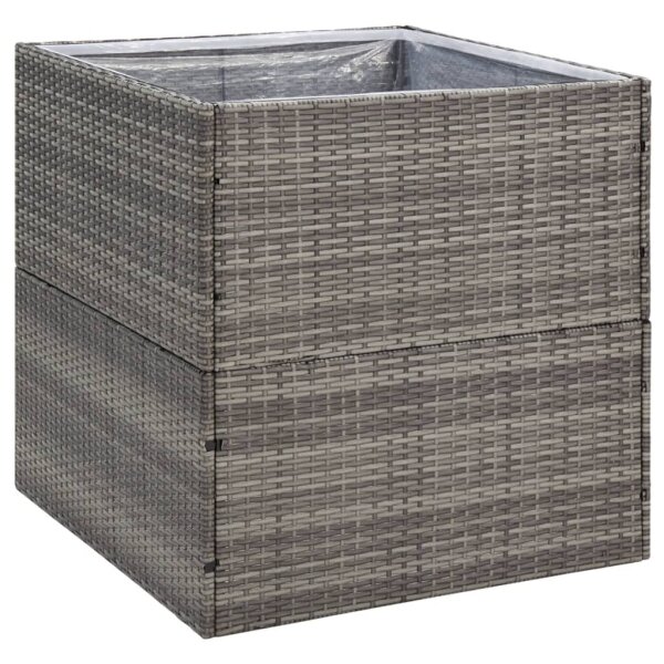 vidaXL Pflanzk&uuml;bel Grau 80x80x80 cm Poly Rattan