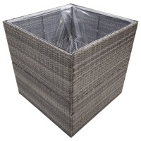 vidaXL Pflanzk&uuml;bel Grau 80x80x80 cm Poly Rattan