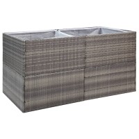 vidaXL Pflanzk&uuml;bel Grau 157x80x80 cm Poly Rattan