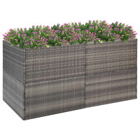 vidaXL Pflanzk&uuml;bel Grau 157x80x80 cm Poly Rattan