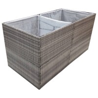 vidaXL Pflanzk&uuml;bel Grau 157x80x80 cm Poly Rattan