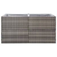 vidaXL Pflanzk&uuml;bel Grau 157x80x80 cm Poly Rattan