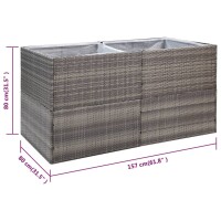 vidaXL Pflanzk&uuml;bel Grau 157x80x80 cm Poly Rattan