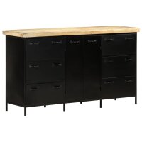 vidaXL Sideboard 140x38x76 cm Raues Mangoholz