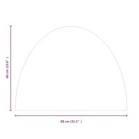 vidaXL Funkenschutzplatte Glas Halbrund 800x600 mm