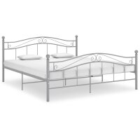 vidaXL Bett Grau Metall 160x200 cm