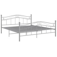 vidaXL Bett Grau Metall 160x200 cm