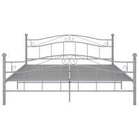 vidaXL Bett Grau Metall 160x200 cm