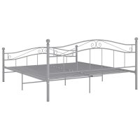 vidaXL Bett Grau Metall 160x200 cm