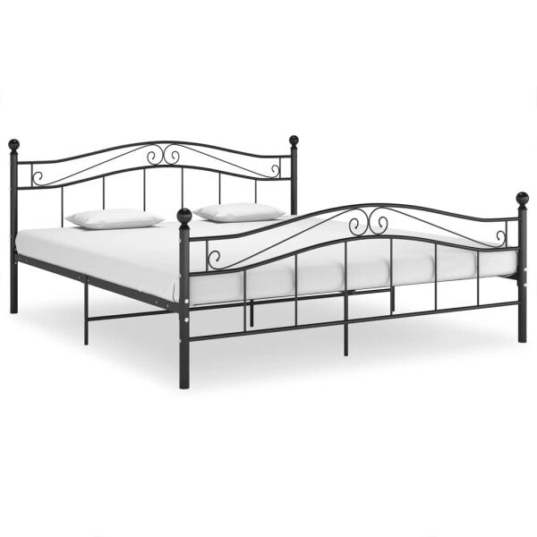 vidaXL Bett Schwarz Metall 180x200 cm