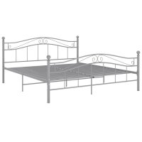 vidaXL Bett Grau Metall 180x200 cm