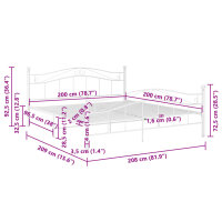 vidaXL Bett Wei&szlig; Metall 200x200 cm