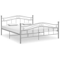 vidaXL Bett Grau Metall 200x200 cm