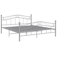 vidaXL Bett Grau Metall 200x200 cm