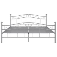 vidaXL Bett Grau Metall 200x200 cm