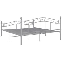 vidaXL Bett Grau Metall 200x200 cm