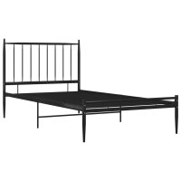 vidaXL Bett Schwarz Metall 90x200 cm