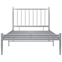 vidaXL Bett Grau Metall 90x200 cm