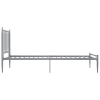 vidaXL Bett Grau Metall 90x200 cm