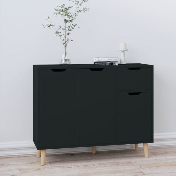 vidaXL Sideboard Schwarz 90x30x72 cm Holzwerkstoff