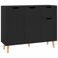 vidaXL Sideboard Schwarz 90x30x72 cm Holzwerkstoff