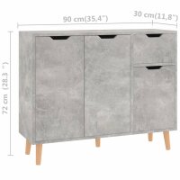 vidaXL Sideboard Betongrau 90x30x72 cm Holzwerkstoff