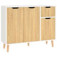 vidaXL Sideboard Weiß Sonoma-Eiche 90x30x72 cm...