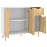 vidaXL Sideboard Wei&szlig; Sonoma-Eiche 90x30x72 cm Holzwerkstoff