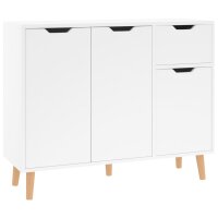 vidaXL Sideboard Hochglanz-Wei&szlig; 90x30x72 cm Holzwerkstoff