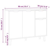 vidaXL Sideboard Hochglanz-Wei&szlig; 90x30x72 cm Holzwerkstoff