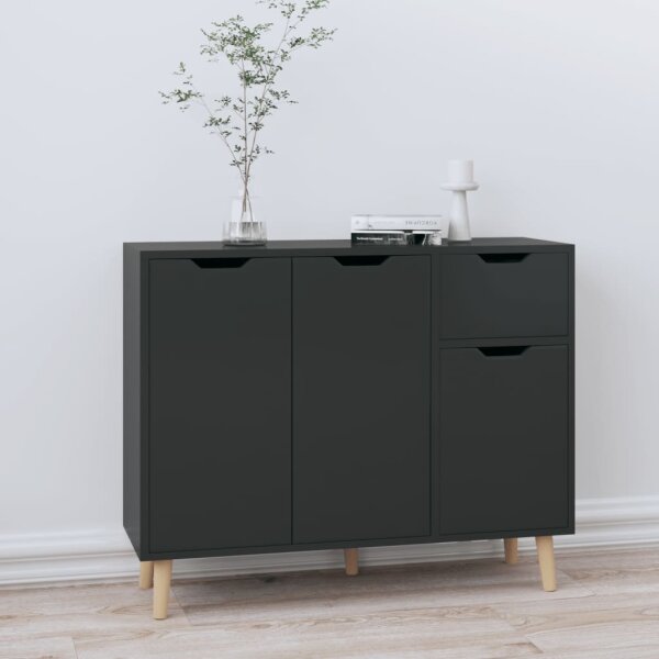 vidaXL Sideboard Hochglanz-Schwarz 90x30x72 cm Holzwerkstoff