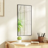 vidaXL Türspiegel Schwarz 30x60 cm Glas und Aluminium